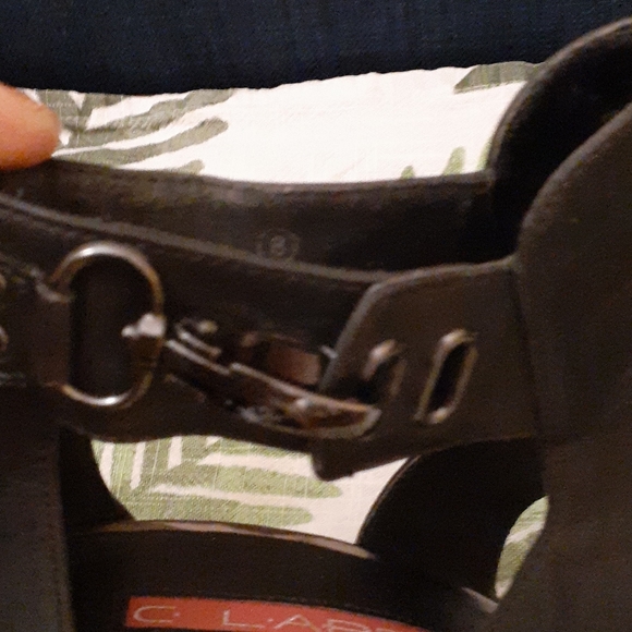 Size 9 black with pewter chunky heels shoes - Picture 5 of 9